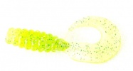 Приманка силиконовая Твистер №1 3,5см одноцветная (05, Зеленый с блестками)