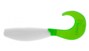 Приманка силиконовая Helios Hybrid твистер 2,75" 7см (016, White/Green)