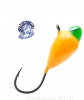 Мормышка вольфрамовая Lumicom Капля с ушком обмазка с камнем d5.0мм (Ord, оранжевая)