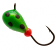 Мормышка вольфрамовая Lumicom Капля с ушком обмазка d5.0мм (Gt, зеленая-точки)
