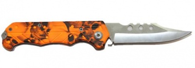 Нож складной Stainless большой камуфляж оранжевый в чехле